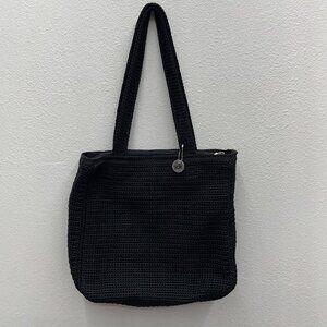 The Sak Black Crochet Bag With Zip Closure
